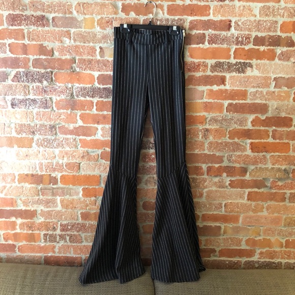 Bershka Pinstripe Flared Pants - Picture 2 of 2